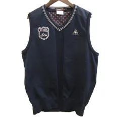 ルコックスポルティフ le coq sportif ニットベスト プルオーバー 刺繍 L 紺 ネイビー