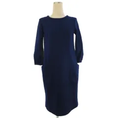 アンタイトル UNTITLED ワンピース ひざ丈 九分袖 ウール 青 ブルー 2