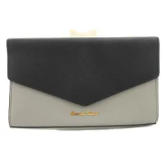 サマンサタバサ Samantha Thavasa ウォレットバッグ クラッチバッグ セカンドバッグ PVC ロゴ フラップ 黒 ブラック グレー /JS ■FF