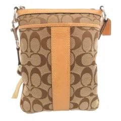 コーチ COACH ショルダーバッグ 斜め掛け クロスボディ キャンバス レザー シグネチャー 茶 ブラウン 6016 /FF ■GY47