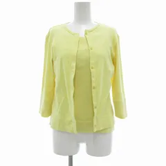 アールエルラルフローレン RL RALPH LAUREN 国内正規 アンサンブル コットンニット カーディガン キャミソール M L 黄色 /UO ■GY14