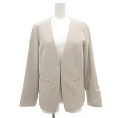 ナチュラルビューティーベーシック NATURAL BEAUTY BASIC ポリストレッチ ノーカラージャケット M ライトグレージュ /UO