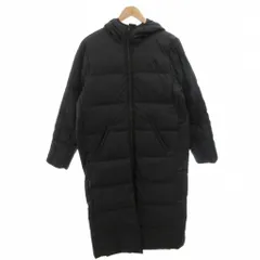 アディダス adidas ベンチコート ダウン ロング ロゴ フード S 黒 ブラック  AH6844 /FF