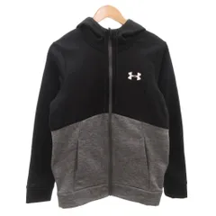アンダーアーマー UNDER ARMOUR ジップアップパーカー フーディ ロゴ プリント SM 黒 ブラック 1311848 /FF