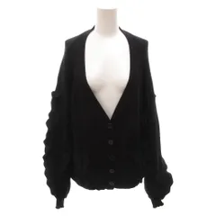 フラーネ Frene カーディガン ニット 長袖 フリル M－L 黒 ブラック /FF