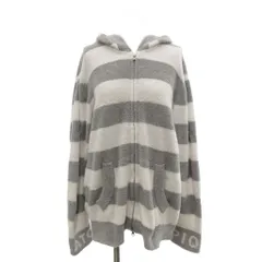 ジェラートピケオム GELATO PIQUE HOMME 美品 スムーズィー パーカー ジップアップ ボーダー 白 グレー /MG