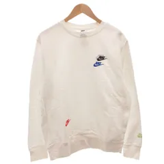 ナイキ NIKE トレーナー スウェット 裏半起毛 ロゴ刺繍 L 白 ホワイト /FF