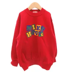 ミキハウス mikihouse タグ付き トレーナー スウェット 長袖 ロゴ プリント 裏毛 120 赤 レッド /FF