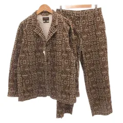 ビームスプラス BEAMS+ タグ付き コーデュロイ セットアップ 4B カフス ジャケット ドローストリング パンツ 総柄 M L 茶 ブラウン /FFのサムネイル
