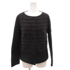 美品 malo ジャンパー カシミヤ 中綿 ロゴジップ リブ 黒 イタリア製 