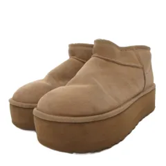 アグ UGG Classic Ultra Mini Platform ムートンブーツ ボア 厚底 25 ベージュ 1135092 /FF