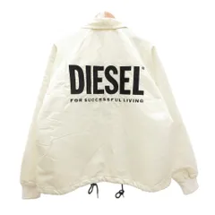 ディーゼル DIESEL J-AKIO-A コーチジャケット 裏キルティング ビッグロゴ ナイロン L アイボリー /JS
