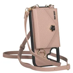 MARY QUANT マリークワント iPhone 15 14 13 用 ケース スマホショルダー POCKET SLING CASE レディース ピンク ベージュk