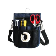 [CARRY ALL BEFORE ONE] 多機能 ウエストポーチ ナースポーチ ウエストバッグ 3way ショルダー マチ付き 文具バッグ 作業用 業務用 看護 介護 事務 ベルト付き 撥水 防傷 13ポケット オープンタイプ [ネイビー] [SSサイズ]