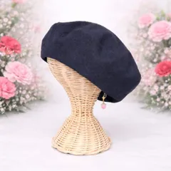 合わせやすさNo.1　定番人気！初めてさんでも似合う　黒ベレー帽　帽子　コットンリネン　春夏秋冬　オーダーメイド　S.M.L.LL　プレゼントにも好評