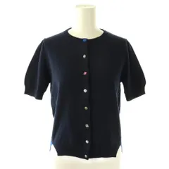 ポールスミス ブラック Paul Smith BLACK デザインボタン 半袖カーディガン ニット M ネイビー /DF ■OS