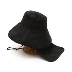 ☆ ブラック ☆ ネックカバー付きUVツバ広ハット 帽子 UVカット レディース UVハット つば広帽子 つば広ハット ネックカバー付き ハット たれ付き 紫外線対策 接触冷感 ひんやり 夏 春夏 春秋 通学 通勤 撥水 運動会 旅行 暑さ対策グッズ