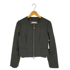 フォクシーニューヨーク FOXEY NEW YORK ロゴプレート 切替 シェイプ クロップド ダブルジップ ノーカラージャケット レディース JPN：40 のサムネイル