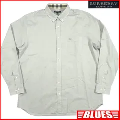 BURBERRY LONDON バーバリーロンドン シャツ XL ボタンダウン ノバチェック グレー 長袖 メンズ ボタンシャツサイズXL一覧←SEULB屋着古← TY4383