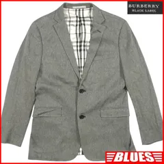 BURBERRY BLACK LABEL バーバリーブラックレーベル テーラードジャケット S ノバチェック グレー ブレザー スーツ 古着 メンズ テーラードジャケット_サイズS一覧←SEULB屋着古← TY4372