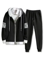 [スロウライド] メンズ 男 男の子 大人 子ども 子供 こども キッズ カジュアル ウェアセット ジャージ スウェット 上下 セットアップ せっとあっぷ オールインワン パーカー ぱーかー トレーナー パンツ ぱんつ ズボン ずぼん ボ [ブラック] [L]