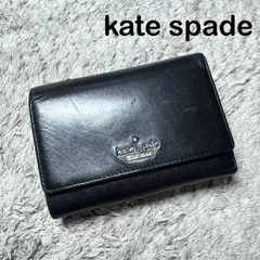 kate spade ケイトスペード 三つ折り財布 コンパクトウォレット レザー ブラック×ブラウン