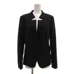 エヴェックス バイ クリツィア EVEX by KRIZIA ジャケット ウール 40 黒 ブラック Vネックノーカラー /NL ■ECF003