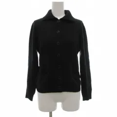 ニューヨーカー NEWYORKER カーディガン ニット ウール M 黒 ブラック 襟付き 長袖 /NL ■ECF003