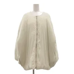 アメリカンホリック AMERICAN HOLIC 中綿ブルゾン L 白 ホワイト 胡粉色 ノーカラー バルーンシルエット 長袖 /SX ■ECF003