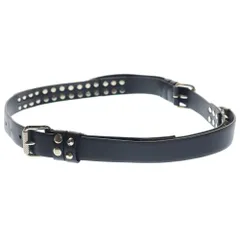 PRADA (プラダ) マルチスタッズ ダブルバックル レザーベルト ブラック/レッド シルバー金具 1CM141