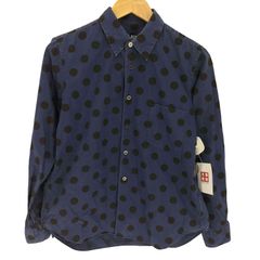 ブラックコムデギャルソン ドット柄 シャツ ネイビー XS - メルカリ