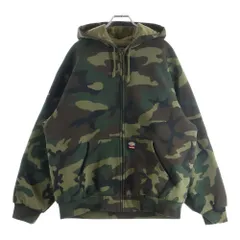 SUPREME (シュプリーム) 25AW ×Dickies Quilted Lined Zip Up Hooded Sweatshirt Camo ロゴパッチ カモ柄 キルティングラインド ジップアップ フーデッド スウェットシャツ パーカー