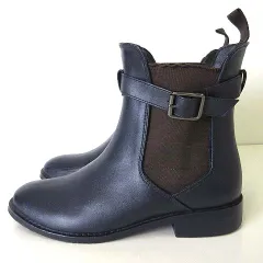 サヴァサヴァ cava cava ブーツ ショートブーツ サイドゴアブーツ レザー LL 25.0cm 紺 ネイビー ブラウン くつ 靴 シューズ 大きいサイズ