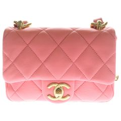 美品】CHANEL 《ミニマトラッセ》 ラムスキン チェーンショルダー 