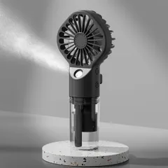 【特価商品】ミスト扇風機７枚羽根で風量４段階式、ミスト機能付きで扇風機と同時に使用OK； ミスト送風 ひんやり冷感 ミストファン 携帯ミニ ポータブル 軽量 3色 (ミストファンF3ブラック)