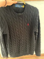 ポロラルフローレン ブラック ケーブル編みニット XS S級 偽物の場合 200%払い戻し