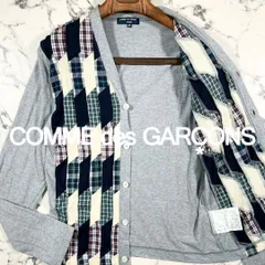 パッチワーク/ドッキング素材/AD2010(M)●COMME des GARONS HOMME グレー コムデギャルソン やや薄手 縮絨 コットン 春秋 モード メンズ　カーディガンのサムネイル