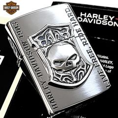 ZIPPO ライター スカル HARLEY-DAVIDSON かっこいい シルバー メタル 