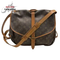 LOUIS VUITTON ルイヴィトン モノグラム ソミュール ブラウン ゴールド金具 PVC/レザー M42254 ショルダーバッグ レディース S1-00076【中古】