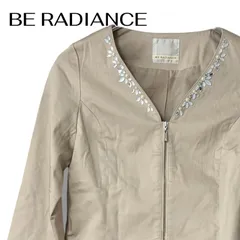 BE RADIANCE ビーラディエンス ベージュ レディース アウター 長袖 ジャケット ノーカラージャケット テーラードジャケット フロントジップ【フリーサイズ】0001369OCのサムネイル