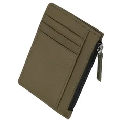 [Four leaf] 【コンパクト×収納力】 薄型 財布 小銭入れ付き カードケース フラグメントケース ミニ財布 ウォレット 小さい財布 コンパクト 薄い 本革 牛革 牛本革 カード ６枚収納 (モスグリーン) [モスグリーン]