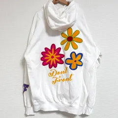 XLARGE エクストララージ フラワープルオーバーフーディスウェット サガラ刺繍 バックロゴ 裏毛スウェットパーカー  白 L