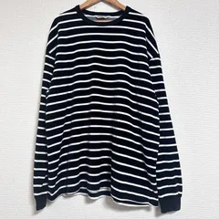 COOTIE Velour Border L/S Tee ベロアボーダー ロングスリーブTシャツ ロンT カットソー 黒 Sのサムネイル