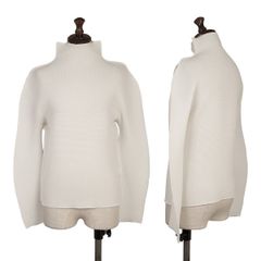 ISSEY MIYAKE ハイネック プリーツ ニット トップス 2 グリーン - メルカリ