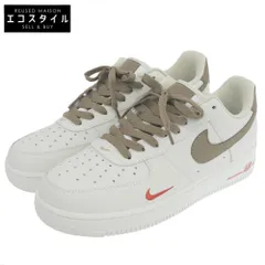 NIKE ナイキ 新品同様 AIR FORCE1 Premium レザー スニーカー シューズ メンズ ブラウン×レッド 28cm 808788-996 20年製 10(US)
