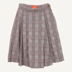 Vivienne Westwood ヴィヴィアン・ウエストウッド レッドレーベル ヴィンテージ CHECK ミディ スカート ピング グレー