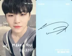 【中古】コレクションカード(男性) SEVENTEEN/WOOZI(ウジ)/「#HAPPY」・裏面水色/CD「JAPAN 1ST MINI ALBUM WE MAKE YOU」(初回限定盤B)特典フォトカード