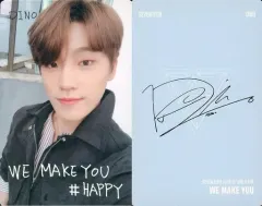 【中古】コレクションカード(男性) SEVENTEEN/DINO(ディノ)/「#HAPPY」・裏面水色/CD「JAPAN 1ST MINI ALBUM WE MAKE YOU」(初回限定盤B)特典フォトカード