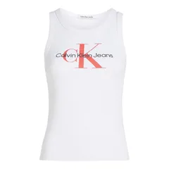 カルバンクライン レディース トップス タンクトップ ロゴ Calvin Klein Jeans Archival Monologo Tank Top Bright White ホワイトのサムネイル