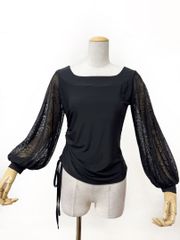 前開き】新品 LサイズJoan社交ダンス 花柄パネルプリントカットソー